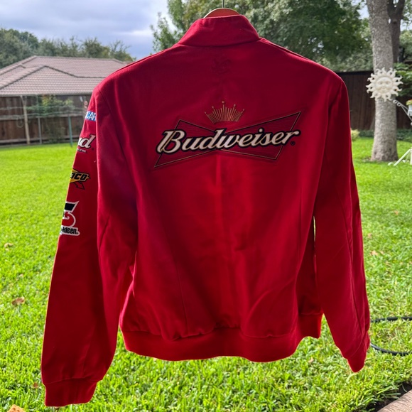 Budweiser Dale Earnhardt Jr NASCAR Vintage Racing Jacket - Picture 2 of 7